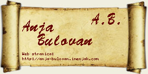 Anja Bulovan vizit kartica